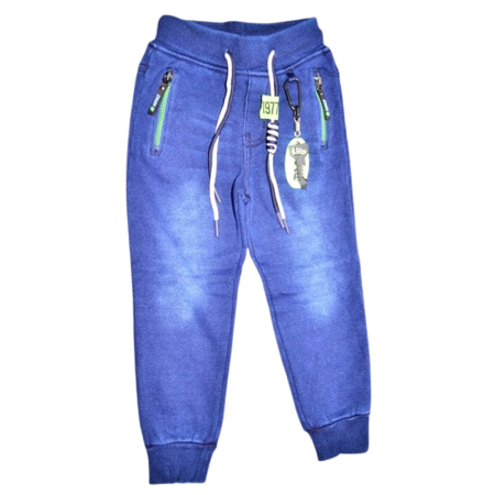 Pantaloni - Blugi imblaniti pentru baieti, Happy House HB-9135V, Albastru