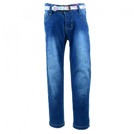 Pantaloni si colanti fete - Blugi pentru fete Happy House HM-031-116-cm, Albastru