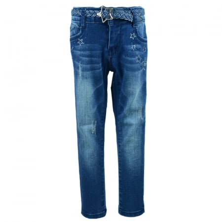 Pantaloni si colanti fete - Blugi pentru fete Happy House PPS-023AL-104-cm, Albastru