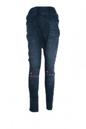 Pantaloni si colanti fete - Blugi pentru fete Happy House PPS-272N-128-cm, Negru