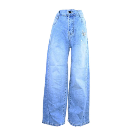 Îmbrăcăminte fete - Blugi Wide Leg, pentru fete, Happy House LL-903-8, Albastru