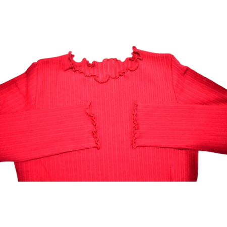 Bluza cu dungi, cu maneca lunga, pentru fete, Atut B0358-128, Rosu [2]