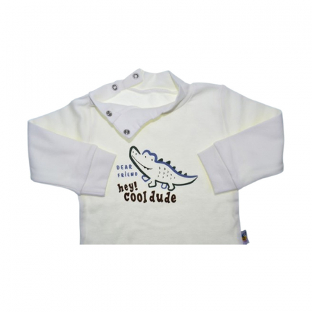 Bluza cu guler, pentru baieti, Mini Junior 7313A, Alb [1]
