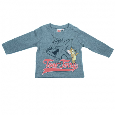 Bluze cu maneci lungi - Bluza cu maneca lunga pentru baieti Sun City Tom si Jerry RH0080-68, Gri