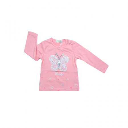 Bluze fete - Bluza cu maneca lunga pentru fete Happy House WB-2525R-80, Roz