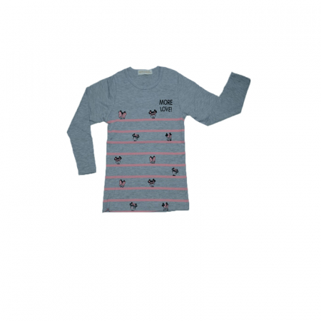 Bluze fete - Bluza cu maneca lunga pentru fete Happy House WB-2001G-110, Gri