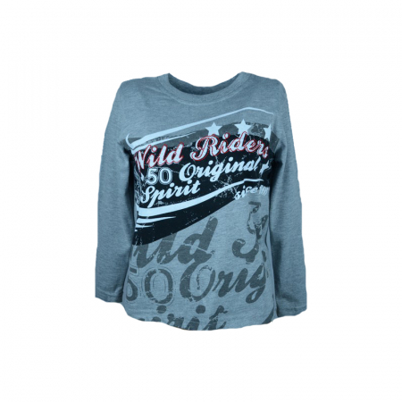 Bluze fete - Bluza cu maneca lunga pentru baieti Wendee DS101118-2-134, Gri