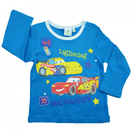 Bluze cu maneci lungi - Bluza cu maneca lunga pentru baieti Cars Disney DISK-JTKL41501AL-86, Albastru