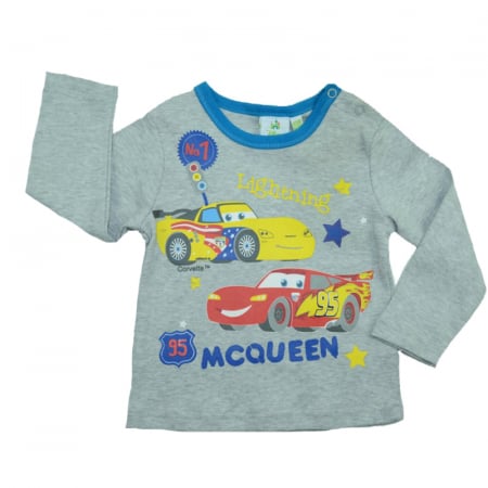 Bluze cu maneci lungi - Bluza cu maneca lunga pentru baieti Cars Disney DISK-JTKL41501G-80, Gri