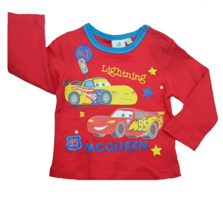 Bluze cu maneci lungi - Bluza cu maneca lunga pentru baieti Cars Disney DISK-JTKL41501RO-74, Rosu