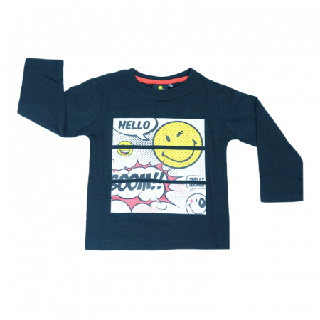 Bluze cu maneci lungi - Bluza cu maneca lunga pentru baieti Disney Smiley BBD-03-104, Negru