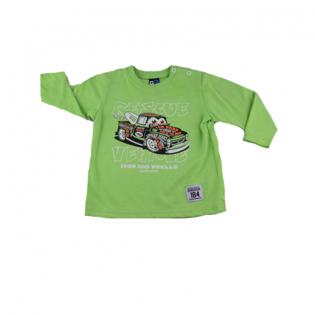 Bluze cu maneci lungi - Bluza cu maneca lunga pentru baieti GT-3951V-74, Verde