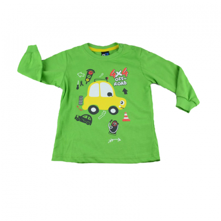 Bluze cu maneci lungi - Bluza cu maneca lunga pentru baieti GT GT-5628V-74, Verde