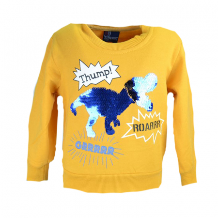 Bluze cu maneci lungi - Bluza cu maneca lunga pentru baieti Happy House HB-2058-1G-80-cm, Galben