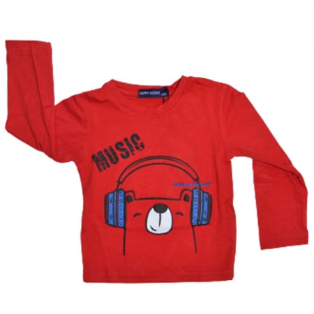 Bluze cu maneci lungi - Bluza cu maneca lunga pentru baieti Happy House HB-8901R, Rosu