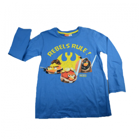 Bluze cu maneci lungi - Bluza cu maneca lunga pentru baieti MARCO&POLO Angry Birds EMB061AL-128, Albastru