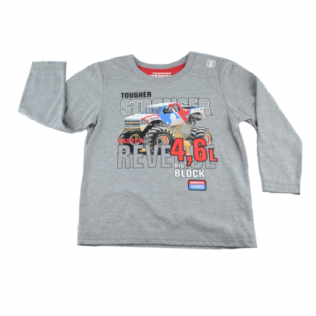 Bluze cu maneci lungi - Bluza cu maneca lunga pentru baieti Mini Junior BML1-G-92, Gri