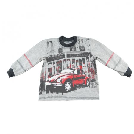 Bluze cu maneci lungi - Bluza cu maneca lunga pentru baieti Mini Junior BML2-G-74, Gri