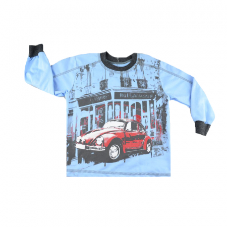 Bluze cu maneci lungi - Bluza cu maneca lunga pentru baieti Mini Junior BML3-G-86, Albastru