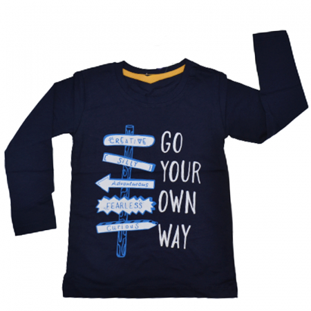 Bluze cu maneci lungi - Bluza cu maneca lunga pentru baieti OLC SVR BE1768, Bleumarin