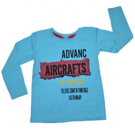 Îmbrăcăminte băieți - Bluza cu maneca lunga pentru baieti OLC SVR 371768A, Albastru