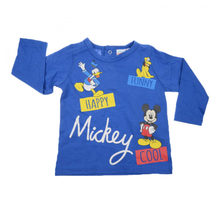 Bluze cu maneci lungi - Bluza cu maneca lunga pentru baieti Sun City Mickey Mouse ET0098-68-cm, Albastru