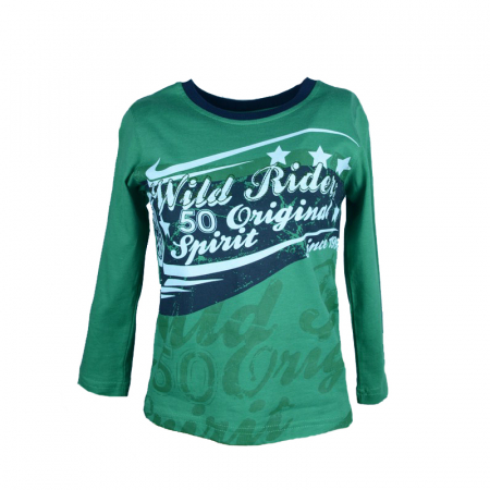 Bluze cu maneci lungi - Bluza cu maneca lunga pentru baieti Wendee DS101118-1V-104, Verde