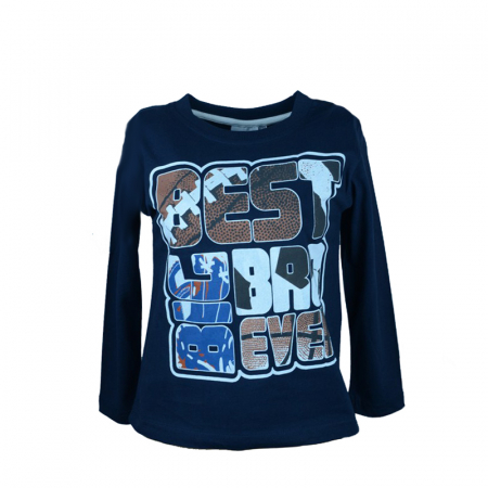 Bluze cu maneci lungi - Bluza cu maneca lunga pentru baieti Wendee DS101122-1-104, Bleumarin