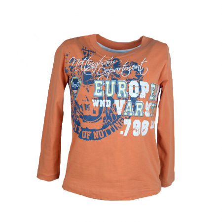 Bluze cu maneci lungi - Bluza cu maneca lunga pentru baieti Wendee DS101126-1P-110, Portocaliu