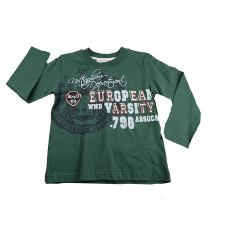 Bluze cu maneci lungi - Bluza cu maneca lunga pentru baieti Wendee DS101126-1V-122, Verde