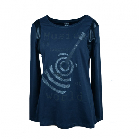 Bluze fete - Bluza cu maneca lunga pentru fete Atut A-4475-140, Bleumarin