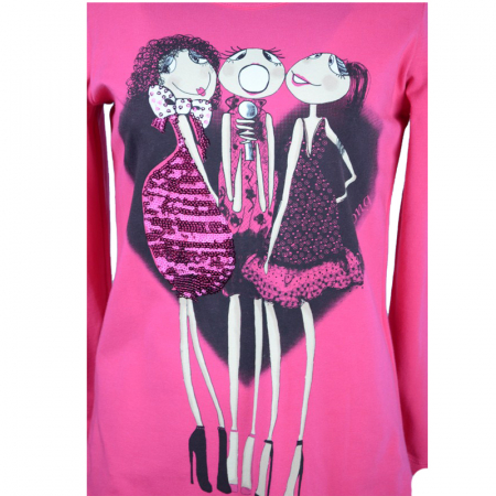 Bluza cu maneca lunga pentru fete Atut 4555-128, Roz [2]