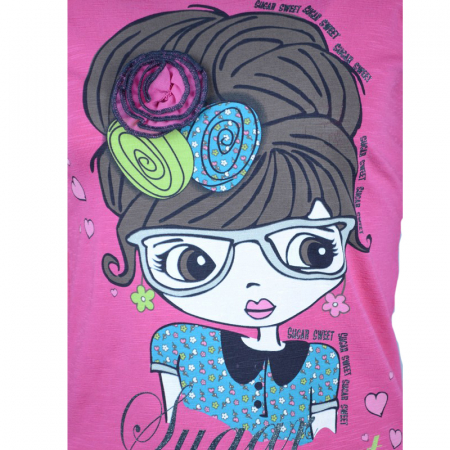 Bluza cu maneca lunga pentru fete Atut A-4557-122, Roz [1]