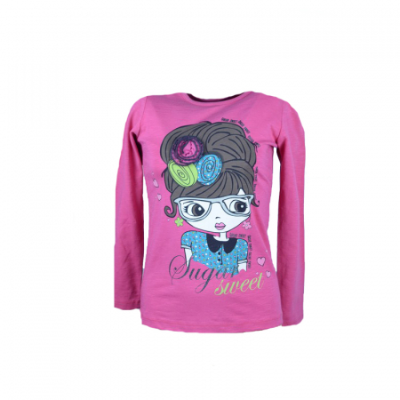 Bluze fete - Bluza cu maneca lunga pentru fete Atut A-4557-122, Roz