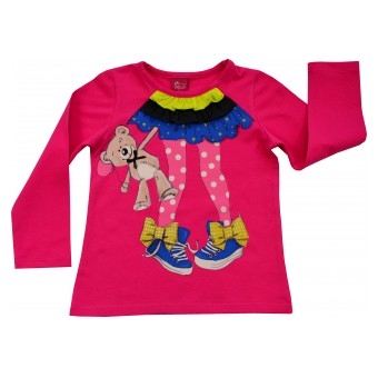 Bluze fete - Bluza cu maneca lunga pentru fete Atut A-4795-80, Roz