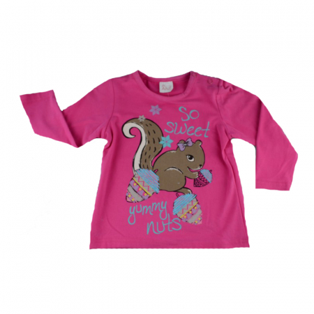 Bluze fete - Bluza cu maneca lunga pentru fete Atut A-4984-80, Fucsia