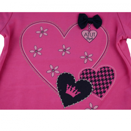 Bluza cu maneca lunga pentru fete Atut A-5079R-80, Roz [2]