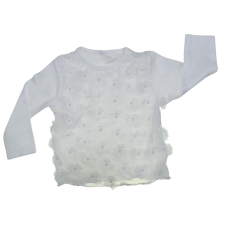 Bluze fete - Bluza cu maneca lunga pentru fete Atut BLB1711, Alb