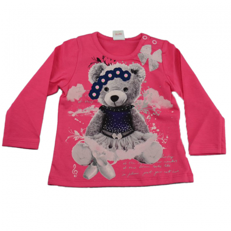 Bluze fete - Bluza cu maneca lunga pentru fete Atut BLF9685, Fucsia