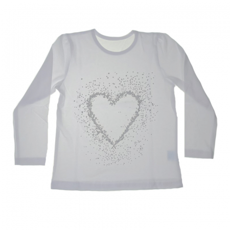Bluze fete - Bluza cu maneca lunga pentru fete Chrisma CHRS2-92-cm, Alb
