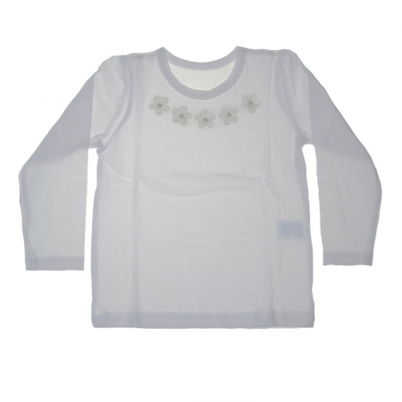 Bluze fete - Bluza cu maneca lunga pentru fete Chrisma CHRS3-92-cm, Alb