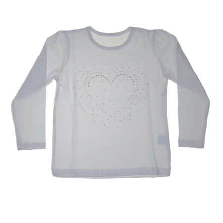 Bluze fete - Bluza cu maneca lunga pentru fete Chrisma CHRS4-92-cm, Alb