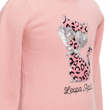 Pulover cu maneca lunga pentru fete Denim Collection B19299, Roz [2]