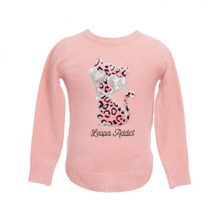 Bolero, cardigane si pulovere fete - Pulover cu maneca lunga pentru fete Denim Collection B19299, Roz