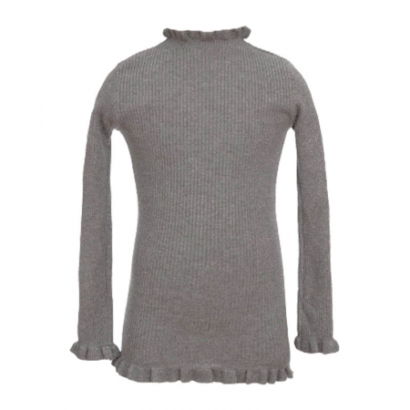 Îmbrăcăminte fete - Pulover cu maneca lunga pentru fete Denim Collection R8147-G, Gri