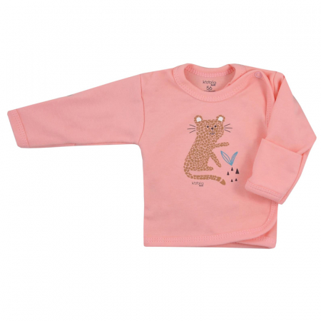 Bluze fete - Bluza cu maneca lunga pentru fete Koala Farma 08-165C-56-cm, Coral