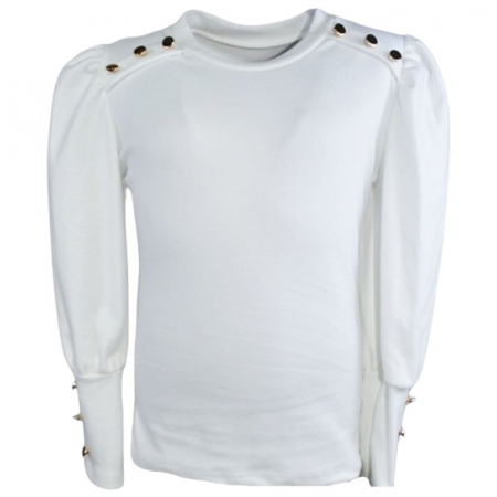 Bluze fete - Bluza cu maneca lunga pentru fete New Collection 8455, Alb