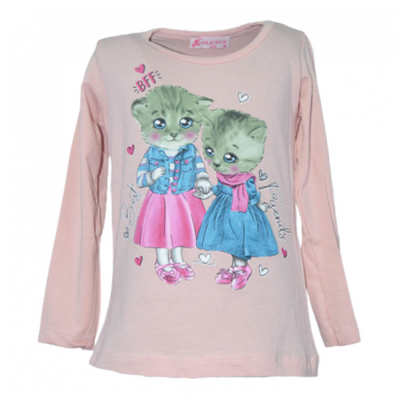 Bluze fete - Bluza cu maneca lunga pentru fete OLC SVR 180323-2, Roz