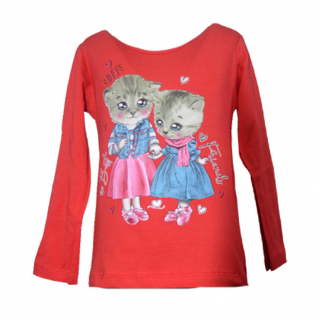 Bluze fete - Bluza cu maneca lunga pentru fete OLC SVR 180323-11, Rosu