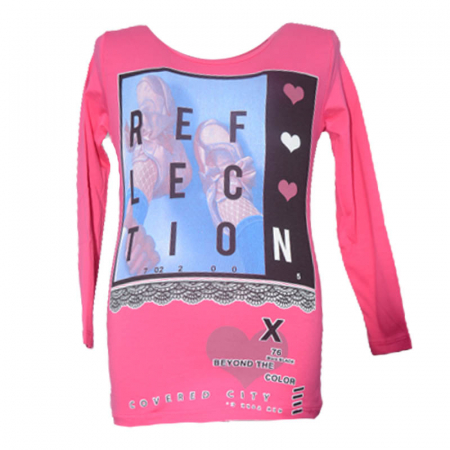 Bluze fete - Bluza cu maneca lunga pentru fete OLC SVR 180323-5, Fucsia